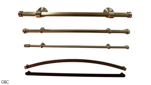 Tringles droites ou cintrées, finitions sur mesure, choix du diamètre 8 à 16 MM et des accessoires