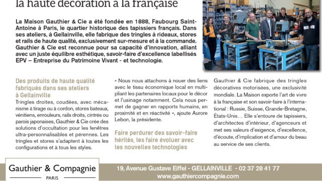 Article de présentation de Gauthier & Cie dans le magazine Géode - Chartres Métrople