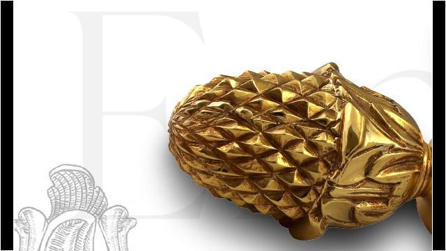 embout pour tirngle à rideau style Louis XVI laiton massif