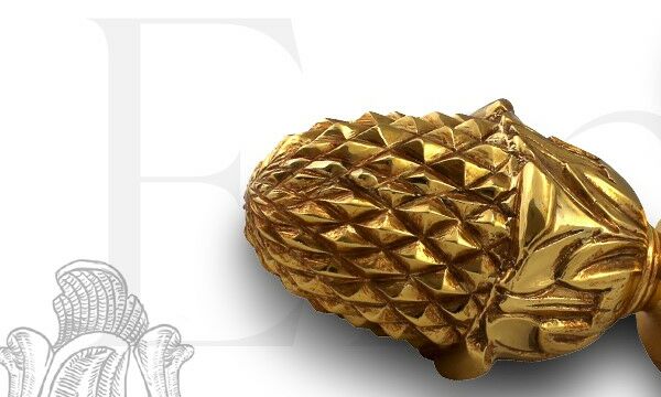 embout pour tirngle à rideau style Louis XVI laiton massif