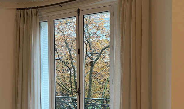 tringle à rideaux forme sur mesure avec anneaux et supports passing