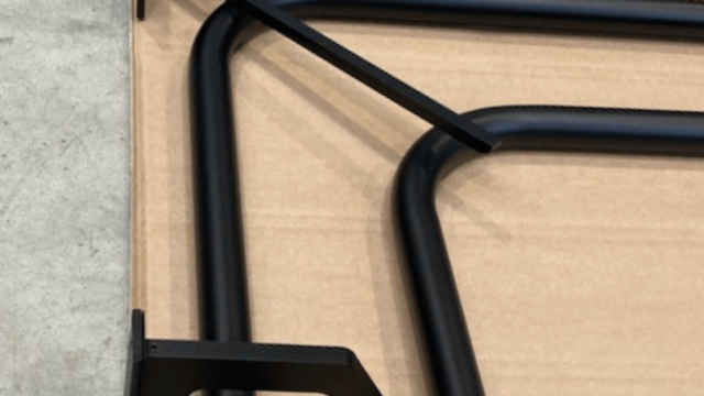 Double tringle angle droit noir mat avec support passing double