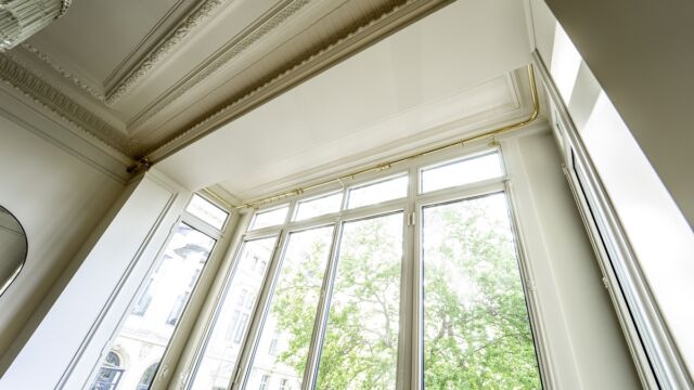 Tringle à rideaux laiton grande longueur forme sur mesure