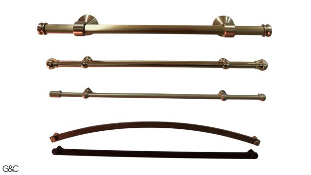 Tringles droites ou cintrées, finitions sur mesure, choix du diamètre 8 à 16 MM et des accessoires