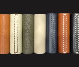 une finition luxe pour vos tringles à rideaux sur mesure. Large choix de couleur et textures de cuir